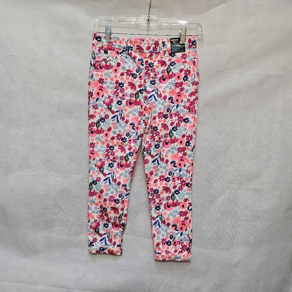 Jordache Crop Floral Jegging Neon 65% Cotton 33% Polyester 2% Spandex Sz L 10/12 - Picture 1 of 7